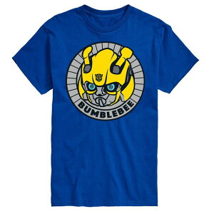 �A�j���L�����N�^�[ ���f�B�[�X �g�b�v�X T�V���c �g�[�� �O���t�B�b�N Licensed Character Big & Tall Transformers Bumblebee Badge Graphic Tee Blue �u���[