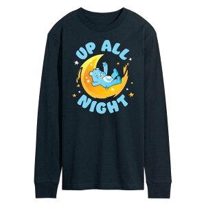 �A�j���L�����N�^�[ ���f�B�[�X �g�b�v�X T�V���c �O���t�B�b�N Licensed Character Men's Care Bears Unlock The Magic Up All Night Long Sleeve Graphic Tee Navy �l�C�r�[