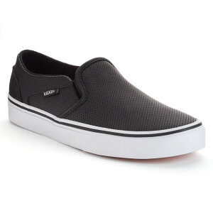 oY fB[X V[Y Xj[J[ VansR Asher Women's Perforated Slip-On Shoes Black ubN