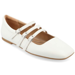 �W�����l �R���N�V���� ���f�B�[�X �V���[�Y �T���_�� Journee Collection Darlin Women's Tru Comfort Foamulti Strap Square Toe Flats White �z���C�g