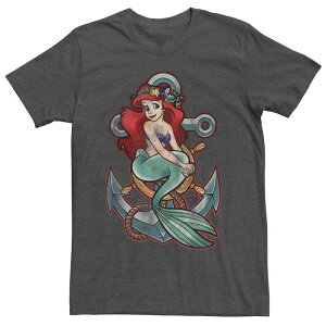 �f�B�Y�j�[ ���f�B�[�X �g�b�v�X T�V���c Disney's The Little Mermaid Ariel Anchor Portrait Men's Tee Charcoal Heather �`���R�[��