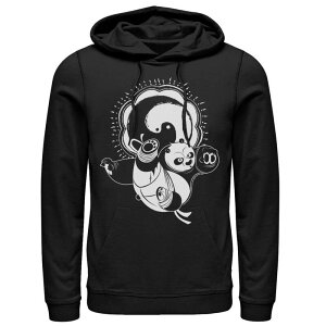�A�j���L�����N�^�[ ���f�B�[�X �g�b�v�X T�V���c �p�[�J�[ Licensed Character Men's Kung Fu Panda Master Po Action Pose Portrait Stamp Hoodie Black �u���b�N