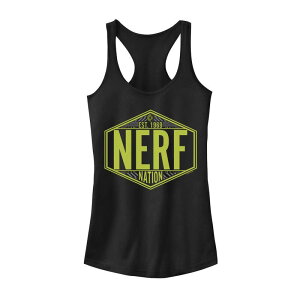 �A�j���L�����N�^�[ ���f�B�[�X �g�b�v�X T�V���c Licensed Character Juniors' Nerf Nation Est 1969 Neon Badge Tank Top Black �u���b�N