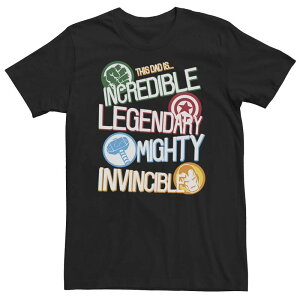 �}�[�x�� ���f�B�[�X �g�b�v�X T�V���c �g�[�� Big & Tall Marvel Avengers Father's Day Dad Words Tee Black �u���b�N