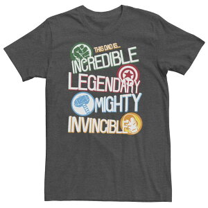 �}�[�x�� ���f�B�[�X �g�b�v�X T�V���c �g�[�� Big & Tall Marvel Avengers Father's Day Dad Words Tee Charcoal Heather �`���R�[��