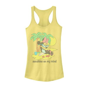 �f�B�Y�j�[ ���f�B�[�X �g�b�v�X T�V���c Disney's Mickey And Friends Minnie Mouse Sunshine On My Mind Juniors' Racerback Tank Top Banana