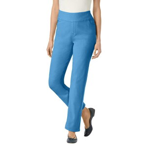 �E�[�}�� �E�B�Y�C�� ���f�B�[�X �{�g���X �f�j���p���c �v���X�T�C�Y �W�[���Y Woman Within Plusize Pull-On Straight-Legap-Free Stretch Denim Jeans Azure Blue �u���[