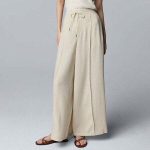 ���F���E�H�� ���f�B�[�X �{�g���X �J�W���A���p���c ���C�h���b�O �v�` Petite Simply Vera Wang Wide Leg Pants Vera Flax