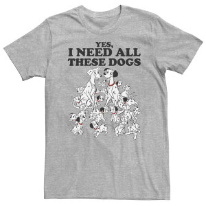�f�B�Y�j�[ ���f�B�[�X �g�b�v�X T�V���c �g�[�� Big & Tall Disney 101 Dalmatians Yes I Need All These Dogs Tee Athletic Heather �w�U�[