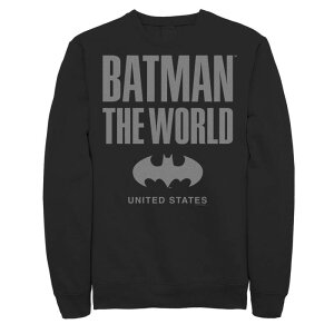 �A�j���L�����N�^�[ ���f�B�[�X �g�b�v�X T�V���c �X�E�F�b�g ���S Licensed Character Men's Batman: The World United States Icon Logo Sweatshirt Black �u���b�N