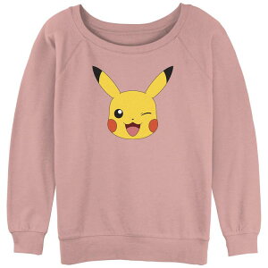 �A�j���L�����N�^�[ ���f�B�[�X �g�b�v�X T�V���c ���S �O���t�B�b�N Licensed Character Juniors' Pokmon Pikachu Big Face Logo Graphic Tee Desert Pink �s���N
