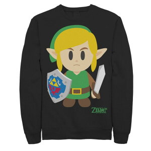 �A�j���L�����N�^�[ ���f�B�[�X �g�b�v�X T�V���c �t���[�X Licensed Character Men's Nintendo Legend Of Zelda Links Awakening Link Avatar Fleece Black �u���b�N