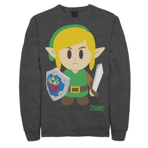 �A�j���L�����N�^�[ ���f�B�[�X �g�b�v�X T�V���c �t���[�X Licensed Character Men's Nintendo Legend Of Zelda Links Awakening Link Avatar Fleece Charcoal Heather �`���R�[��