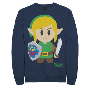 �A�j���L�����N�^�[ ���f�B�[�X �g�b�v�X T�V���c �t���[�X Licensed Character Men's Nintendo Legend Of Zelda Links Awakening Link Avatar Fleece Navy �l�C�r�[
