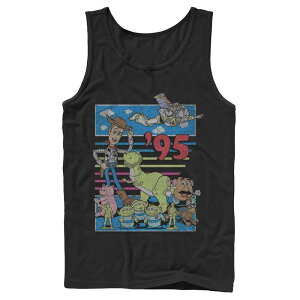 �f�B�Y�j�[ �s�N�T�[ ���f�B�[�X �g�b�v�X T�V���c Disney / Pixar's Toy Story Men's 95 Retro Distressed Colorful Tank Top Black �u���b�N