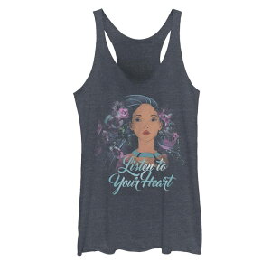 �f�B�Y�j�[ ���f�B�[�X �g�b�v�X T�V���c �O���t�B�b�N Disney's Pocahontas Juniors' Listen To Your Heart Graphic Tank Top Navy Heather �w�U�[