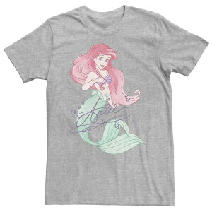 �f�B�Y�j�[ ���f�B�[�X �g�b�v�X T�V���c �g�[�� Big & Tall Disney The Little Mermaid Ariel Signed Portraitee Athletic Heather �w�U�[