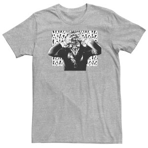 �A�j���L�����N�^�[ ���f�B�[�X �g�b�v�X T�V���c �g�[�� Licensed Character Big & Tall DComics Batman Crazed Joker Black & White Poster Tee Athletic Heather �w�U�[