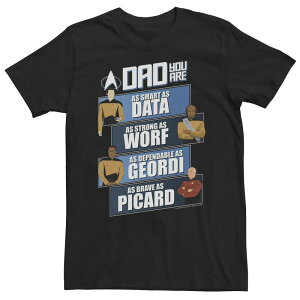 �A�j���L�����N�^�[ ���f�B�[�X �g�b�v�X T�V���c �g�[�� Licensed Character Big & Tall Star Trek: The Next Generation Dad You Are Tee Black �u���b�N