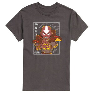 �A�j���L�����N�^�[ ���f�B�[�X �g�b�v�X T�V���c Licensed Character Men's Avatar State Aang Tee Charcoal �`���R�[��