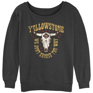 �A�j���L�����N�^�[ ���f�B�[�X �g�b�v�X T�V���c �p�C�� Licensed Character Juniors' Yellowstone We Don't Choose The Way Slouchy Terry Pullover Charcoal Heather �`���R�[��