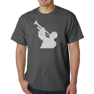 �G���G�[�|�b�v�A�[�g ���f�B�[�X �g�b�v�X T�V���c LA Pop Art All Time Jazz Songs - Men's Word Art-shirt Grey �O���[