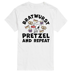 �A�j���L�����N�^�[ ���f�B�[�X �g�b�v�X T�V���c �g�[�� �O���t�B�b�N Licensed Character Big & Tall Peanuts Bratwurst Pretzel And Repeat Graphic Tee White �z���C�g