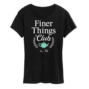 �A�j���L�����N�^�[ ���f�B�[�X �g�b�v�X T�V���c �O���t�B�b�N Licensed Character Women's The Office Finer Things Club Graphic Tee Black �u���b�N