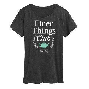 �A�j���L�����N�^�[ ���f�B�[�X �g�b�v�X T�V���c �O���t�B�b�N Licensed Character Women's The Office Finer Things Club Graphic Tee Dark Gray �O���[