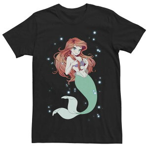 �f�B�Y�j�[ ���f�B�[�X �g�b�v�X T�V���c Disney's The Little Mermaid Anime Ariel Men's Tee Black �u���b�N