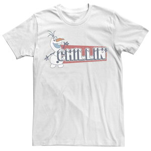 �f�B�Y�j�[ ���f�B�[�X �g�b�v�X T�V���c Disney's Frozen Olaf Men's Chillin' Red Block Textee White �z���C�g