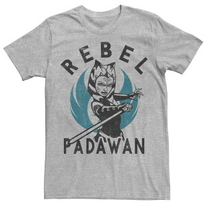 �A�j���L�����N�^�[ ���f�B�[�X �g�b�v�X T�V���c Licensed Character Men'star Wars: Clone Wars Ahsoka Rebel Padawan Portraitee Athletic Heather �w�U�[