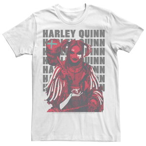 �A�j���L�����N�^�[ ���f�B�[�X �g�b�v�X T�V���c Licensed Character Men's Harley Quinn: Birds of Prey Stacked Textee White �z���C�g