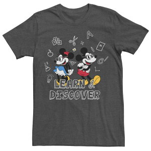 �f�B�Y�j�[ ���f�B�[�X �g�b�v�X T�V���c Disney's Mickey & Minnie Mouse Learn & Discover Men's Tee Charcoal Heather �`���R�[��