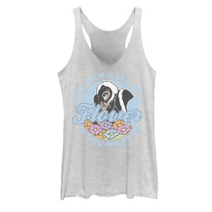 �f�B�Y�j�[ ���f�B�[�X �g�b�v�X T�V���c Disney's Bambi You Can Call Me A Flower If You Wanto Juniors' Tank Top White Heather �z���C�g