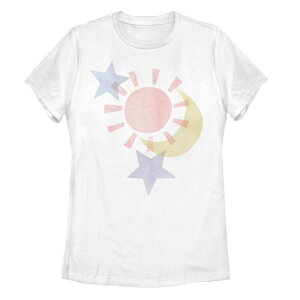 �A���u�����f�b�h ���f�B�[�X �g�b�v�X T�V���c �O���t�B�b�N Unbranded Juniors' Sun Moon Star Galactic Graphic Tee White �z���C�g