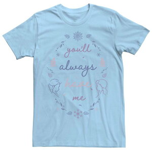 �f�B�Y�j�[ ���f�B�[�X �g�b�v�X T�V���c �O���t�B�b�N Disney's Frozen 2 You'll Always Have Me Typographic Men's Tee Light Blue �u���[
