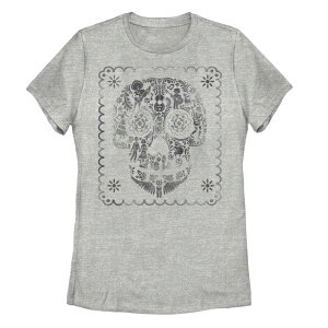 �f�B�Y�j�[ �s�N�T�[ ���f�B�[�X �g�b�v�X T�V���c Disney / Pixar's Coco Juniors' Sugar Skull Characters Guitar Tee Athletic Heather �w�U�[