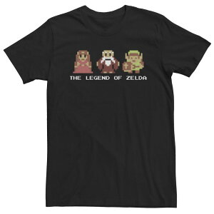 �A�j���L�����N�^�[ ���f�B�[�X �g�b�v�X T�V���c �g�[�� Licensed Character Big & Tall The Legend Of Zelda 8-Bit Group Shot Line Up Tee Black �u���b�N