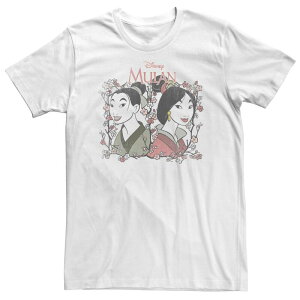 �f�B�Y�j�[ ���f�B�[�X �g�b�v�X T�V���c �t�����[�� �g�[�� �t�����[ Big & Tall Disney Mulan Reflection Floral Portraitee White �z���C�g