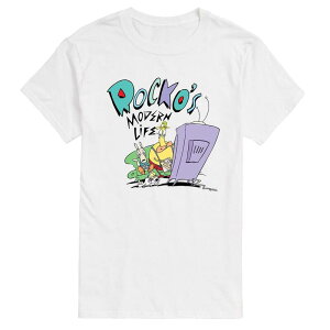 �A�j���L�����N�^�[ ���f�B�[�X �g�b�v�X T�V���c �g�[�� �O���t�B�b�N Licensed Character Big & Tall Rockos Modern Life Rocko TV Graphic Tee White �z���C�g