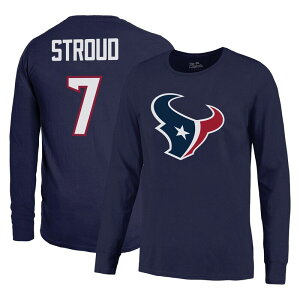 �}�W�F�X�e�B�b�N ���f�B�[�X �g�b�v�X T�V���c Men's Majestic Threads C.J. Stroud Navy Houston Texans Name & Number Long Sleeve T-Shirtxs Navy �l�C�r�[