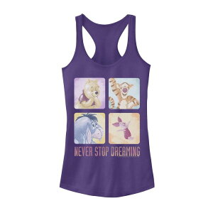 �f�B�Y�j�[ ���f�B�[�X �g�b�v�X T�V���c Juniors' Disney Winnie The Pooh Friends Never Stop Dreaming Tank Topurple Heather �w�U�[