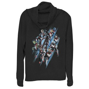 �A�j���L�����N�^�[ ���f�B�[�X �g�b�v�X T�V���c �O���t�B�b�N Licensed Character Juniors' Marvel Avengers: Endgame Suited Up Team Group Shot Poster Cowlneck Graphic Lightweight Long Sleeve Black �u���b�N