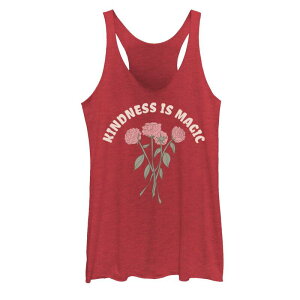 �A�j���L�����N�^�[ ���f�B�[�X �g�b�v�X T�V���c Licensed Character Juniors' Kindness Is Magic Roses Racerback Tri-blend Tank Top Red Heather �w�U�[
