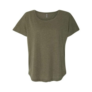 �t���\ ���f�B�[�X �g�b�v�X T�V���c Floso Next Level Womens Triblendolman T-Shirt Military Green �O���[��