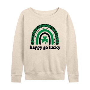 �A�j���L�����N�^�[ ���f�B�[�X �g�b�v�X T�V���c �p�C�� Licensed Character Women's Happy Go Lucky Rainbow French Terry Long Sleeve Tee Beige �x�[�W��