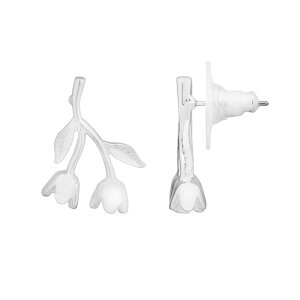 LC Lauren Conrad ���f�B�[�X �A�N�Z�T���[ �s�A�X�E�C�������O LC Lauren Conrad Silver Tone Invertedrop Earrings with Bell Blossoms None �V���o�[