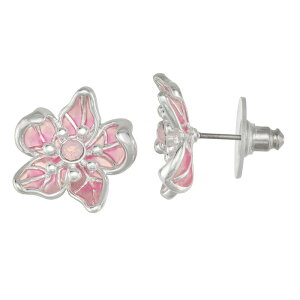 �l�[�s�A ���f�B�[�X �A�N�Z�T���[ �s�A�X�E�C�������O Napier Silver Tone Simulated Crystal Pink Flower Stud Earrings Pink �s���N