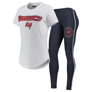 �A���u�����f�b�h ���f�B�[�X �A���_�[�E�F�A �i�C�g�E�F�A T�V���c ���M���X Unbranded Women's Conceptsport White/Charcoal Tampa Bay Buccaneersonata T-Shirt & Leggingsleep Set Buc White �z���C�g